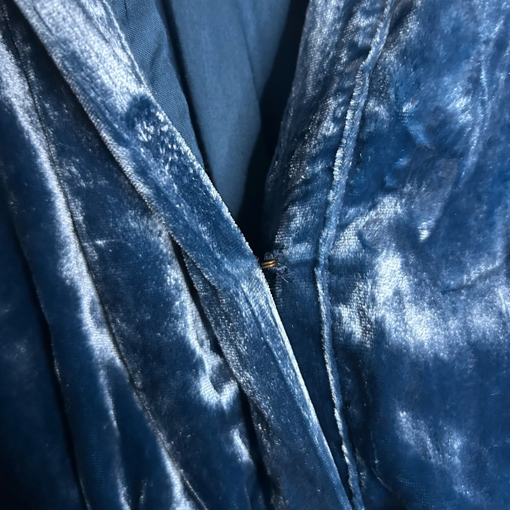 Anthropologie Somerset Blue Velvet Mini Dress Size M - Picture 10 of 16